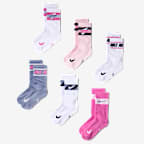 Nike Everyday Kids' Cushioned Crew Socks (6 Pairs) - Multi-Colour