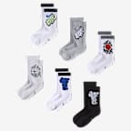 Nike Everyday Cushioned Older Kids' Crew Socks (6 Pairs) - Multi-Colour