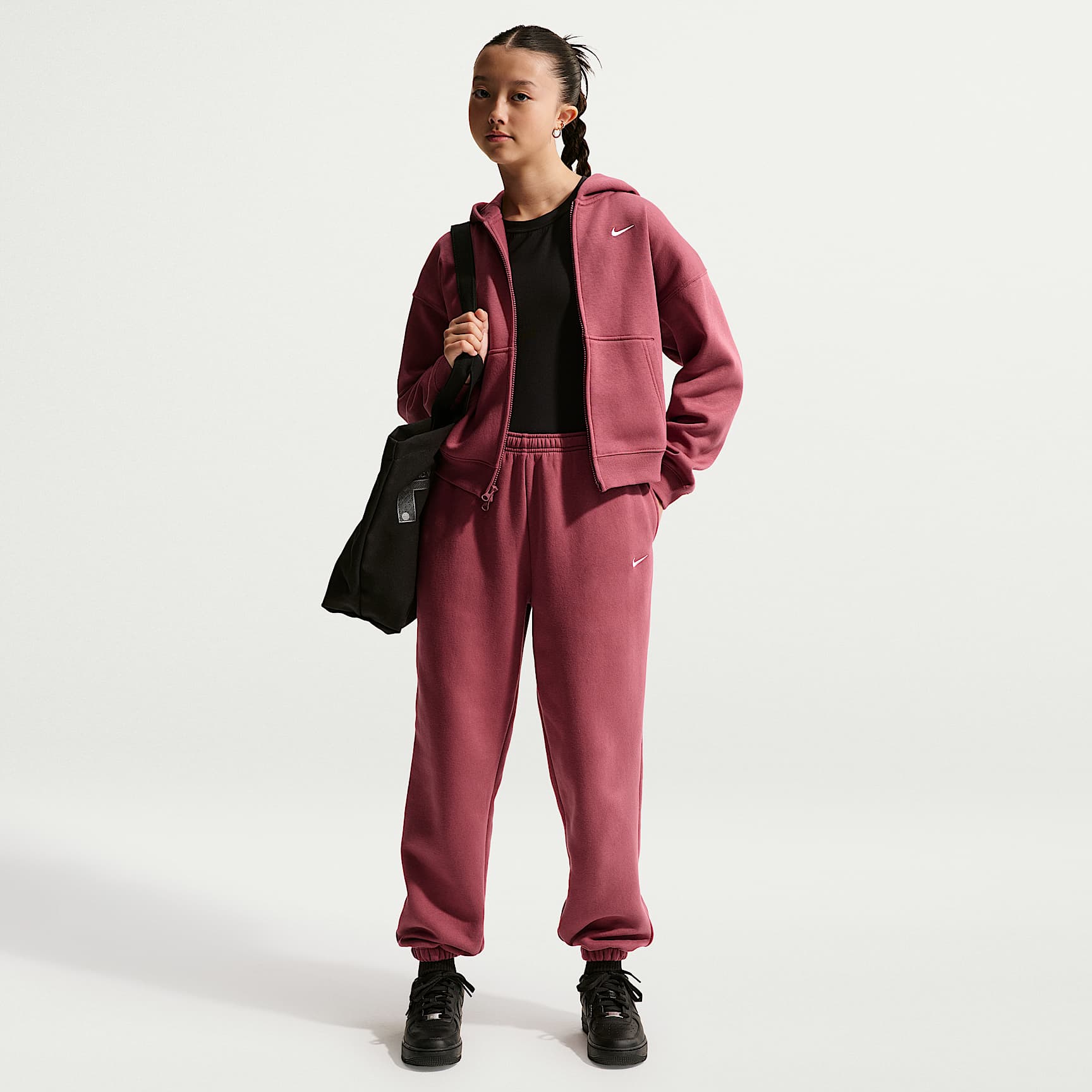 Nike Sportswear Studio Fleece Girls' Loose Tracksuit Bottom