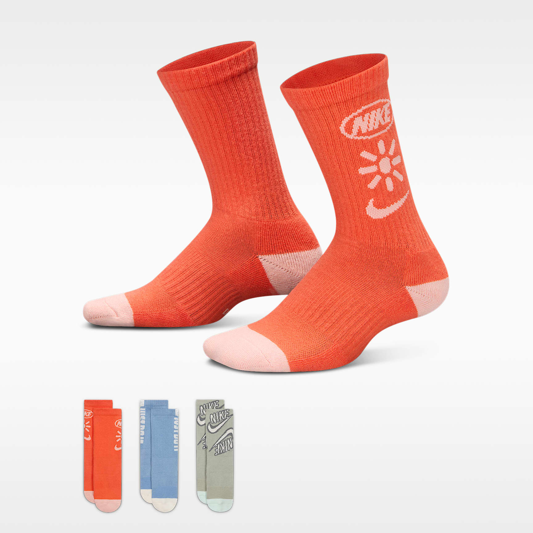 Nike Everyday Plus Kids' Cushioned Crew Socks (3-Pair)