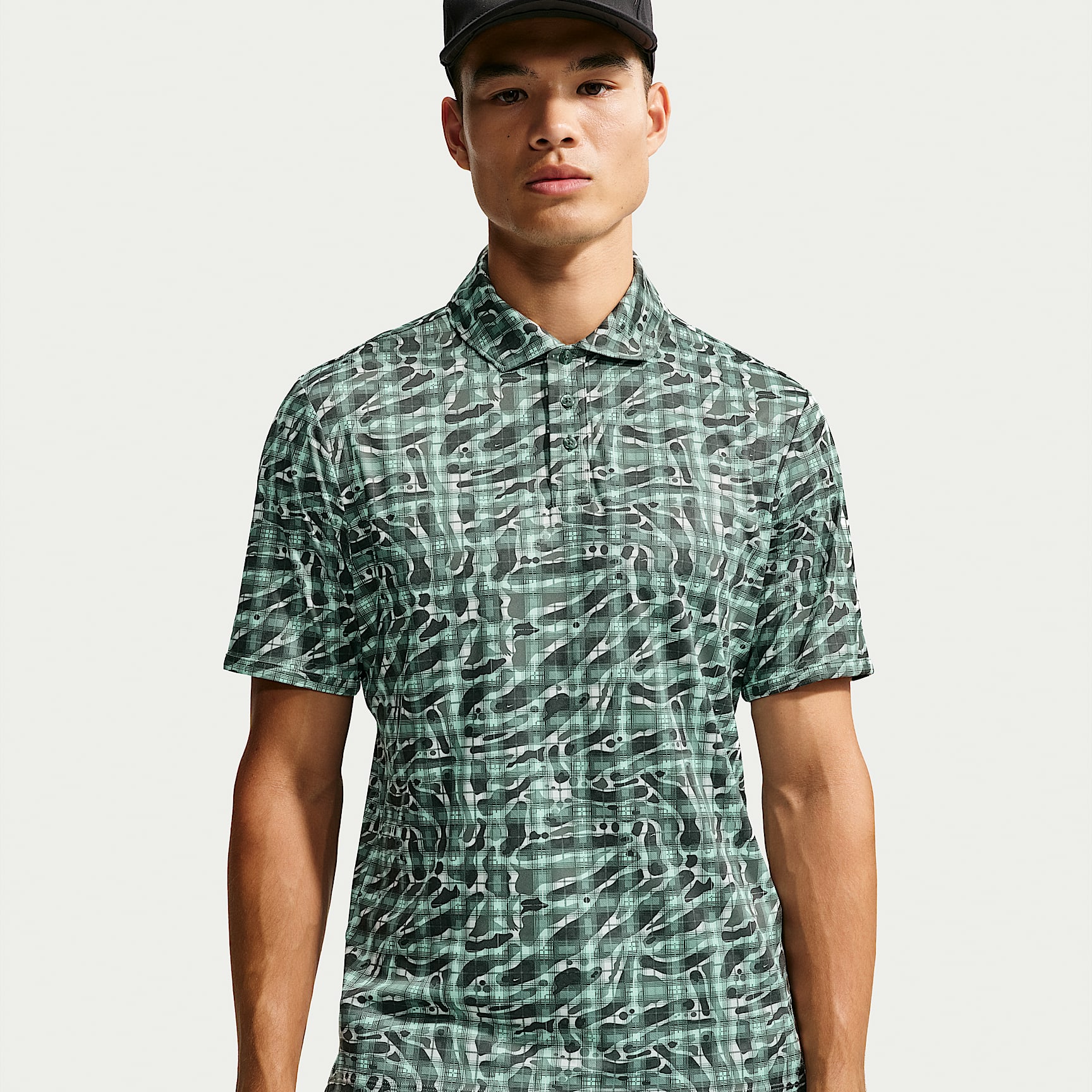 Nike Par Men's Dri-FIT Tartan Camo Print Golf Polo