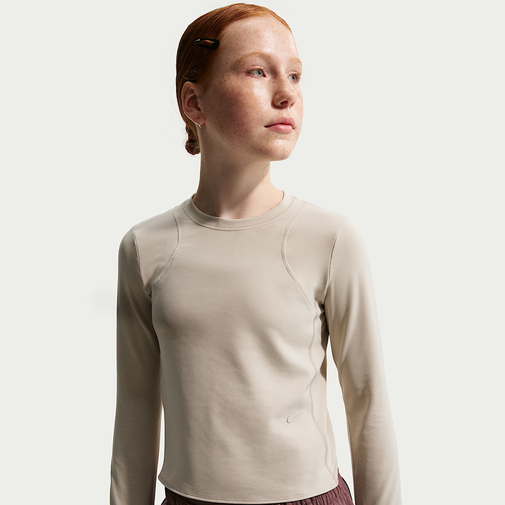 Nike Mavn Girls' Dri-FIT Ribbed Long-Sleeve Top