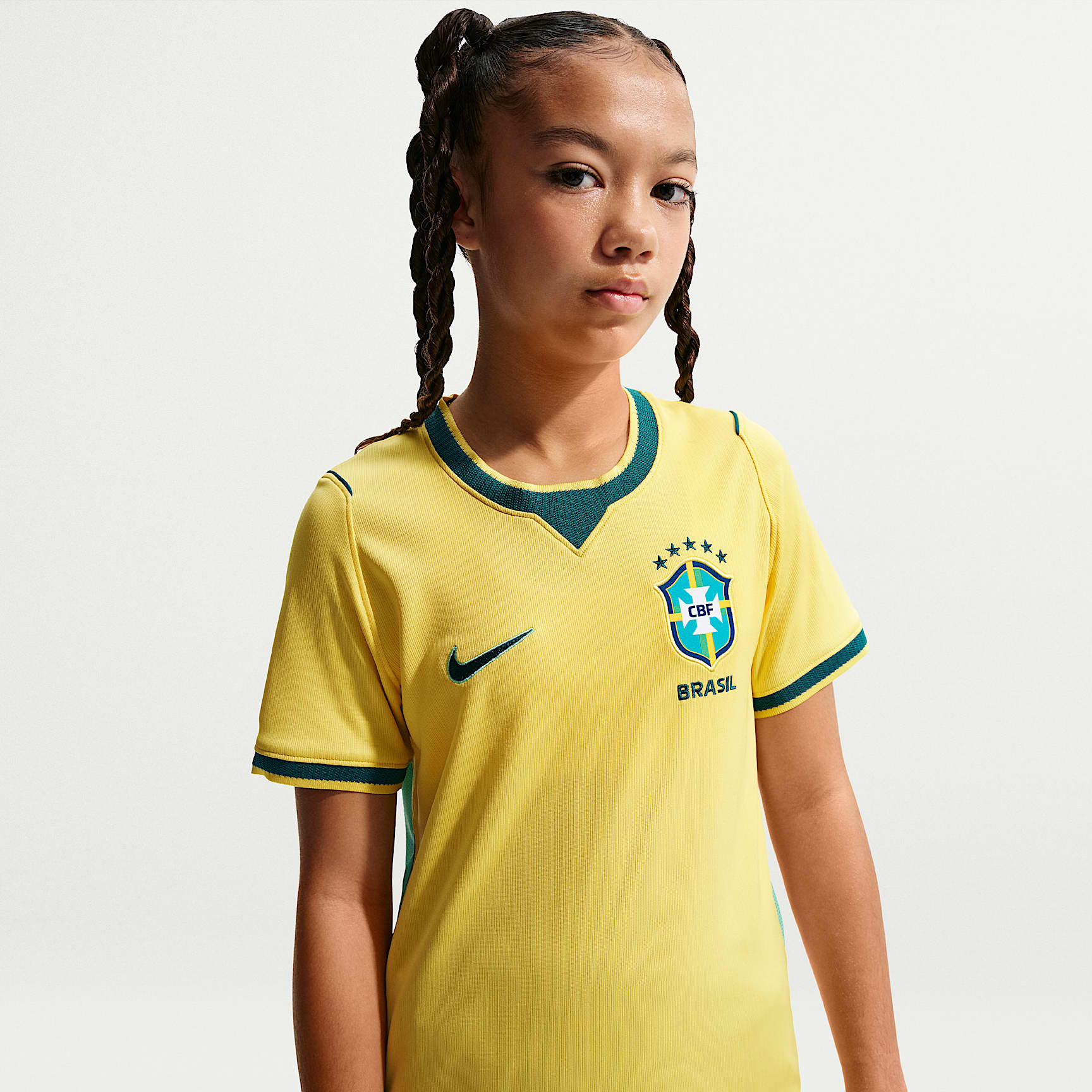 Brazil National Team 2026 Stadium Home Older Kids' Nike Dri-FIT Football Shirt