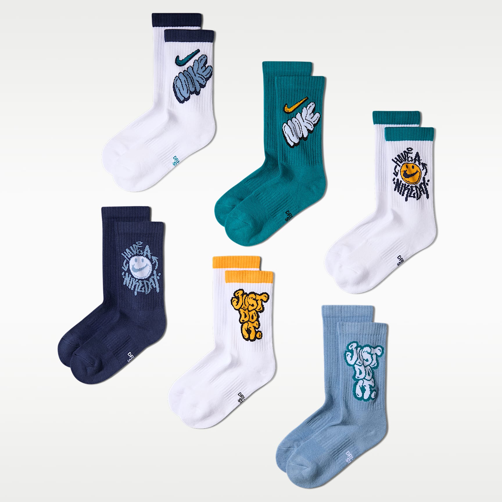 Nike Everyday Cushioned Older Kids' Crew Socks (6 Pairs)