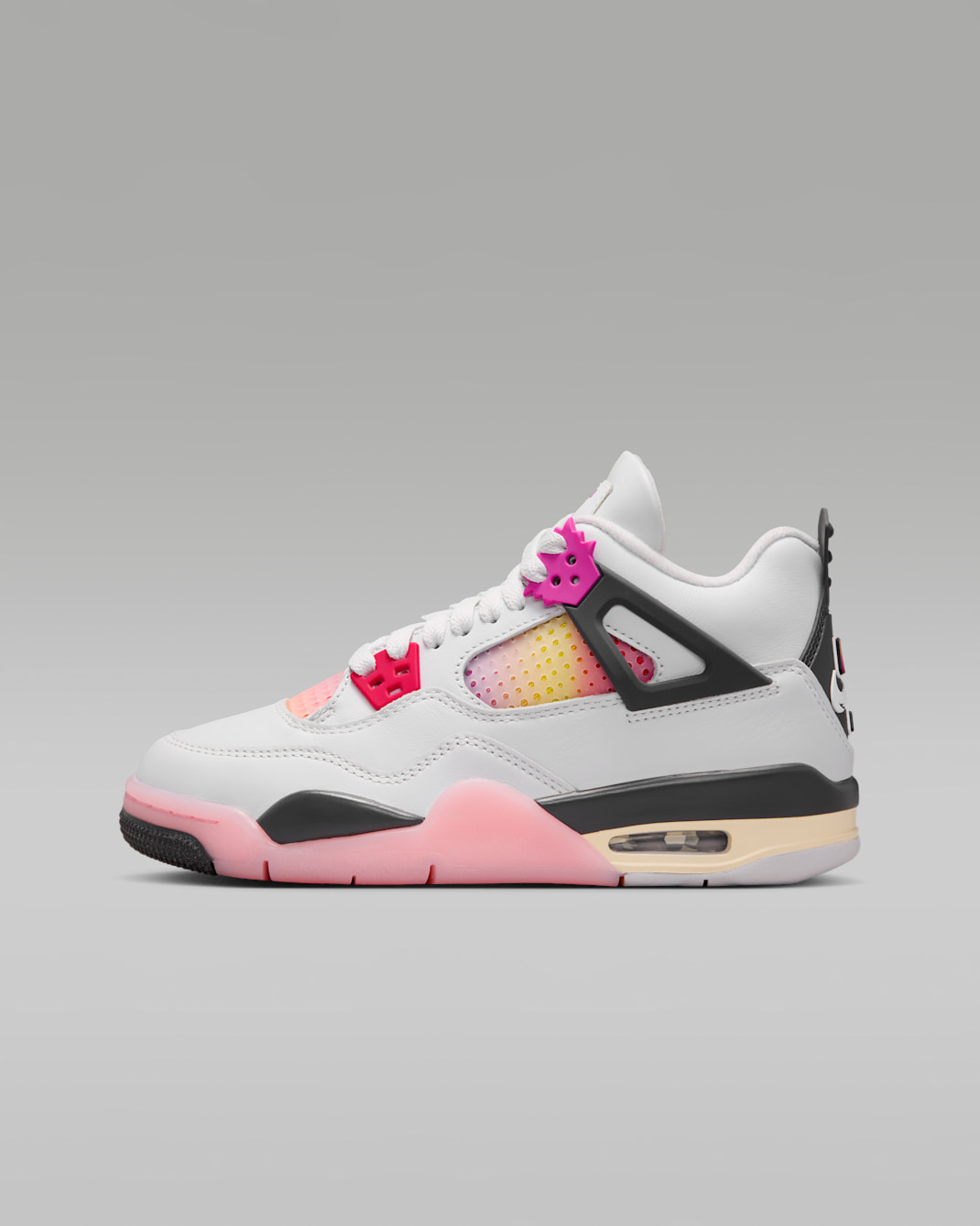 Air Jordan 4 Retro 'Comic' Older Kids' Shoes - Off-White/Anthracite/Fire Pink/Fire Pink