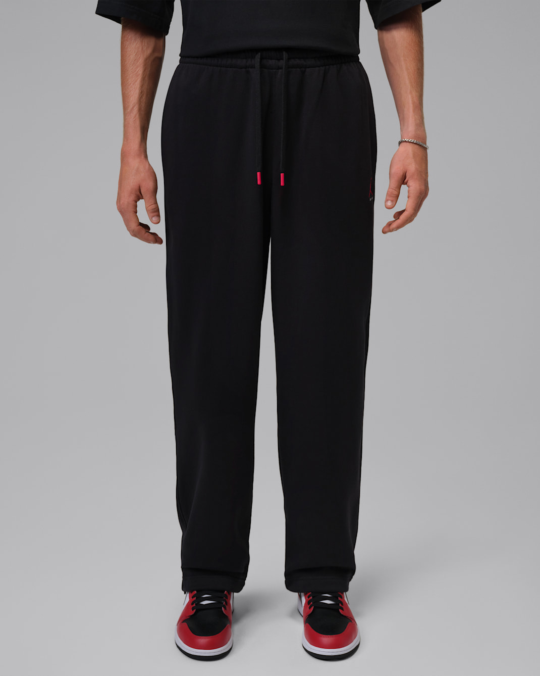 Jordan Brooklyn Fleece Men's Open-Hem Trousers - Black/University Red
