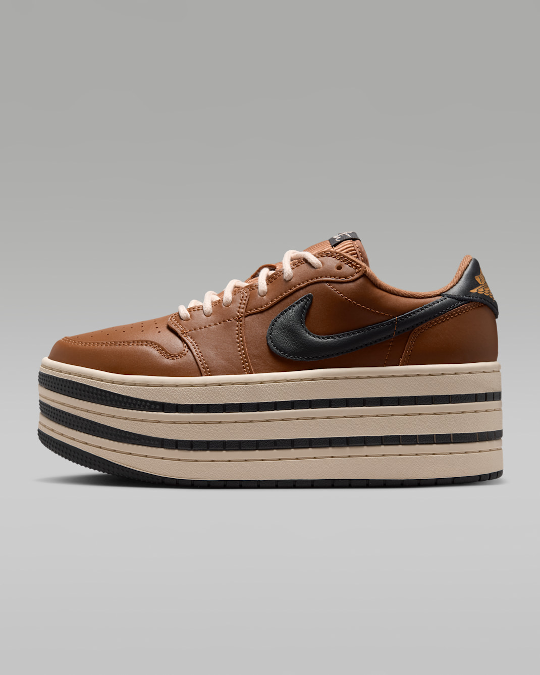 Air Jordan 1 Triple Stack SE Women's Shoes - Light British Tan/Metallic Gold
