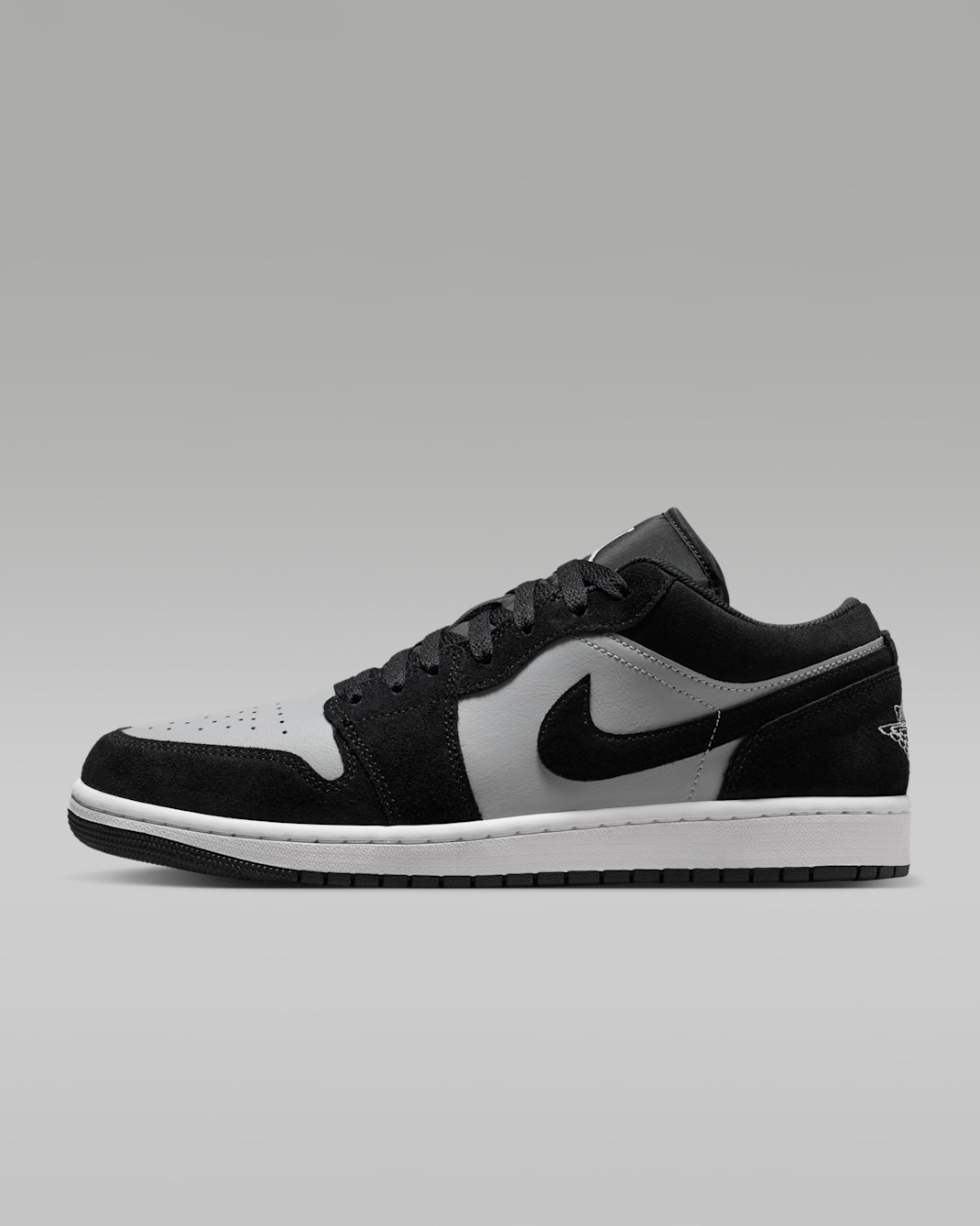Air Jordan 1 Low Men's Shoes - Black/Light Smoke Grey/White