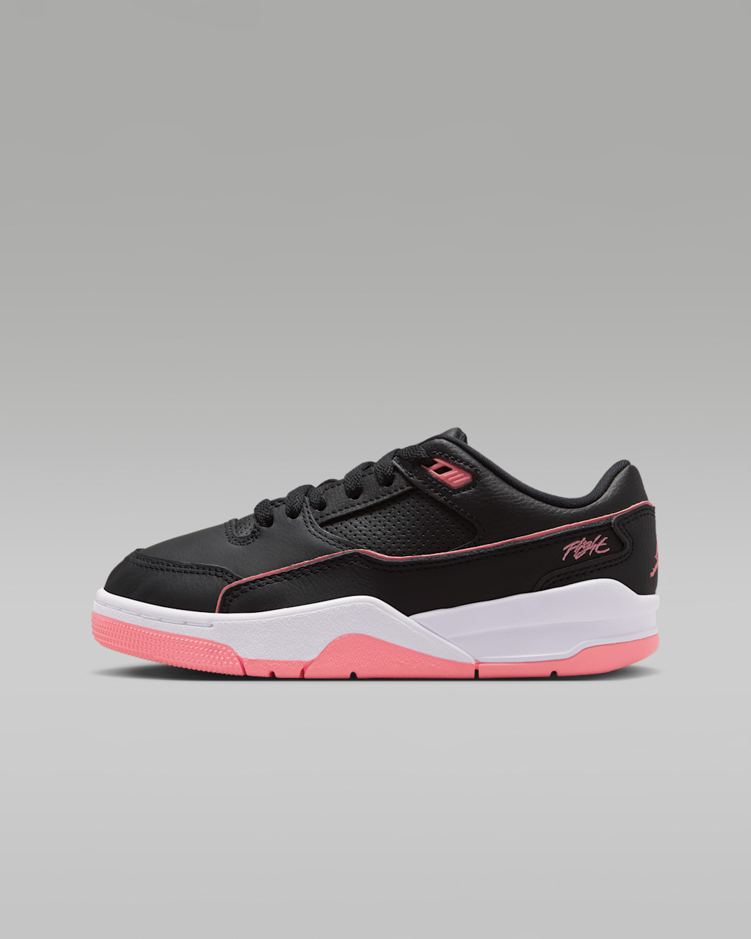 Jordan Flight Court Older Kids' Shoes - Black/White/Pink Gaze