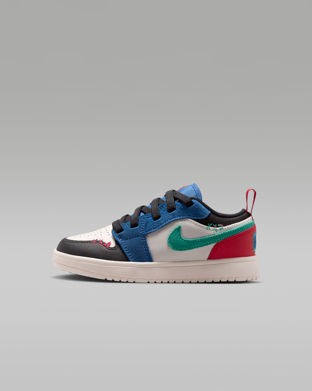 Jordan 1 Low Alt SE Younger Kids' Shoes - True Blue/University Red/Kinetic Green/Black