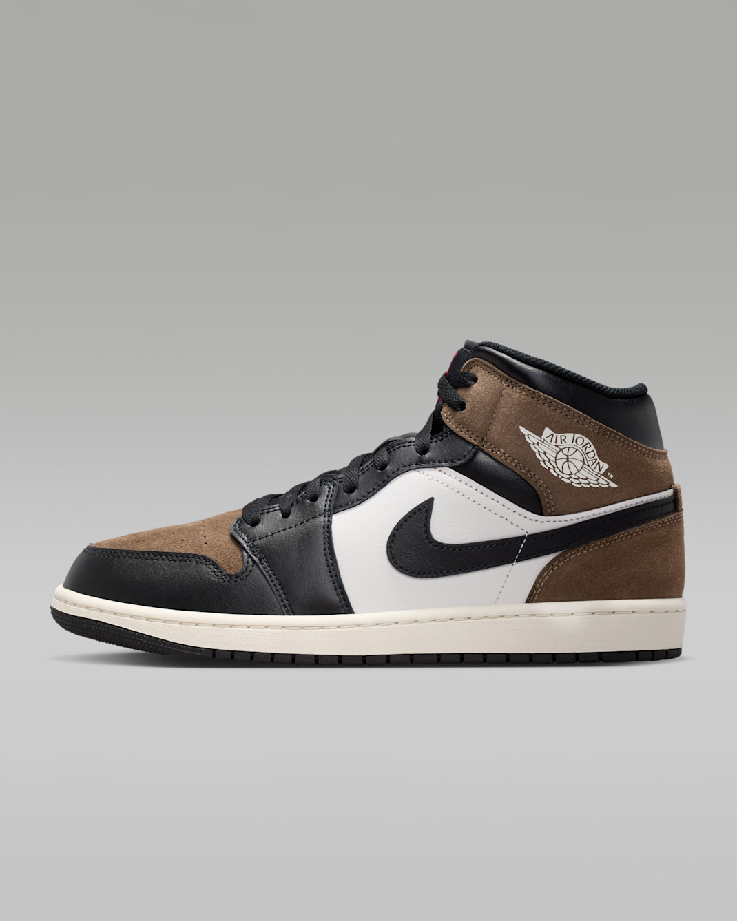 Air Jordan 1 Mid Men's Shoes - Black/Palomino/University Red/Phantom