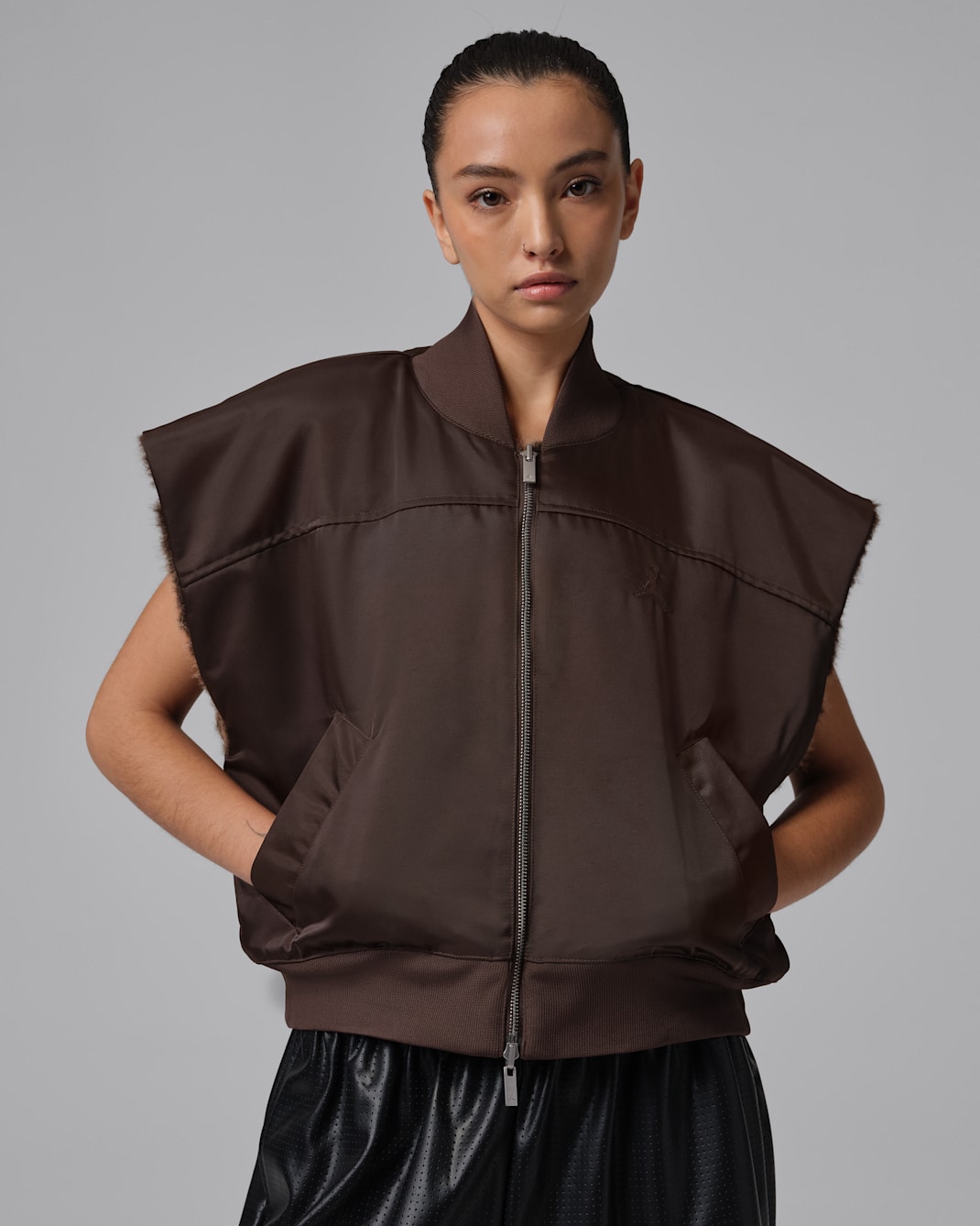 Jordan Flight Women's Reversible Gilet - Baroque Brown/British Khaki/Baroque Brown