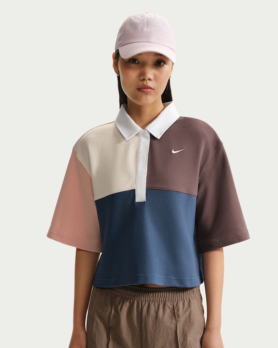 Nike Sportswear Women's Oversized Short-Sleeve Polo - Chalk/Tattoo/Arctic Orange/Sail