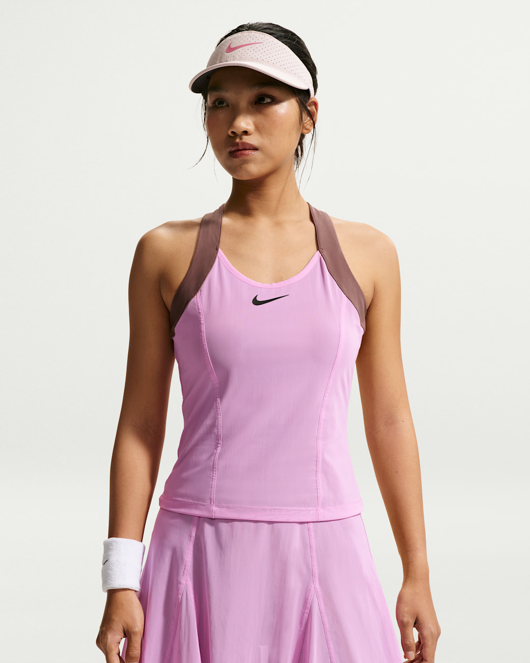 NikeCourt Slam Women's Dri-FIT Tennis Tank Top - Light Magenta/Tattoo/Black