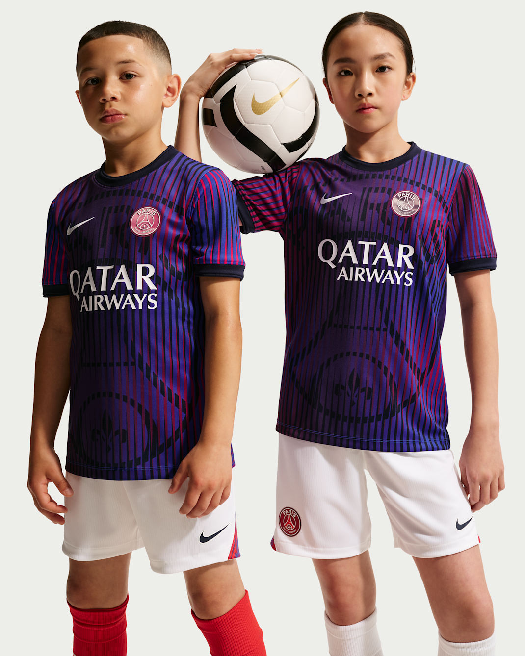 Paris Saint-Germain Away Older Kids' Nike Dri-FIT Football Pre-Match Top - College Navy/College Navy/White