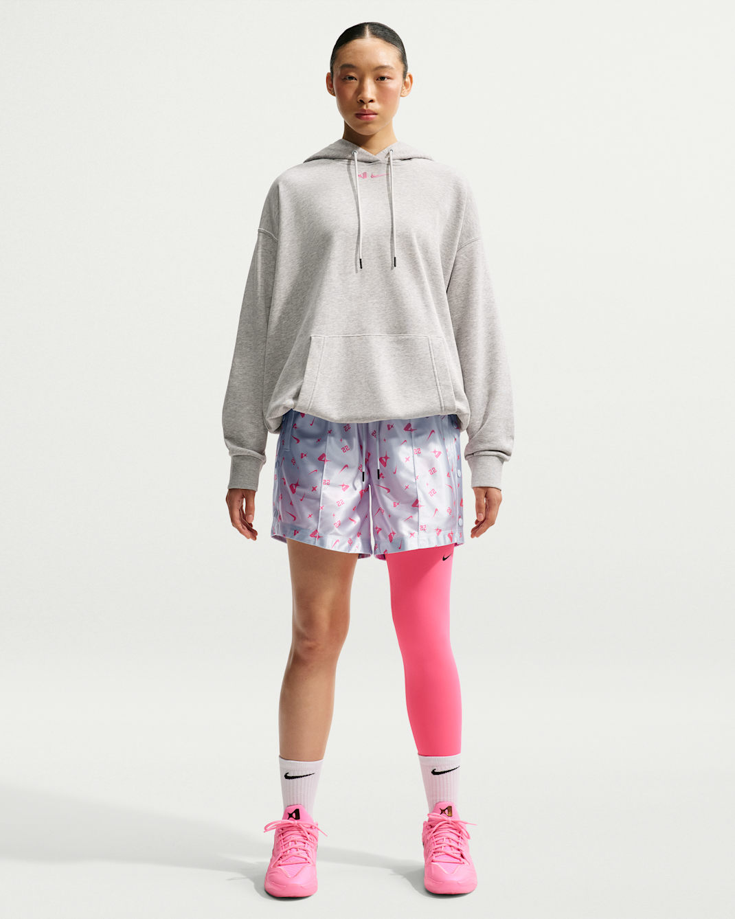 A'ja Wilson Women's Nike Dri-FIT Basketball Shorts - Pure Platinum/Hyper Pink