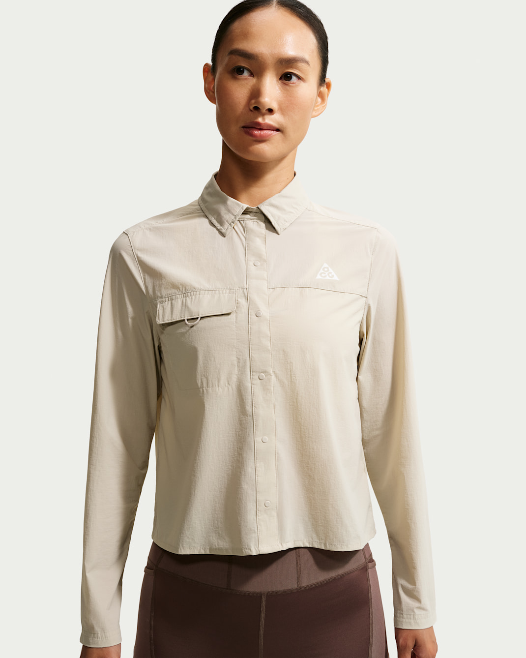 ACG 'Aireez' Women's Button-Up Long-Sleeve Trail-Running Top - Cream II/Summit White