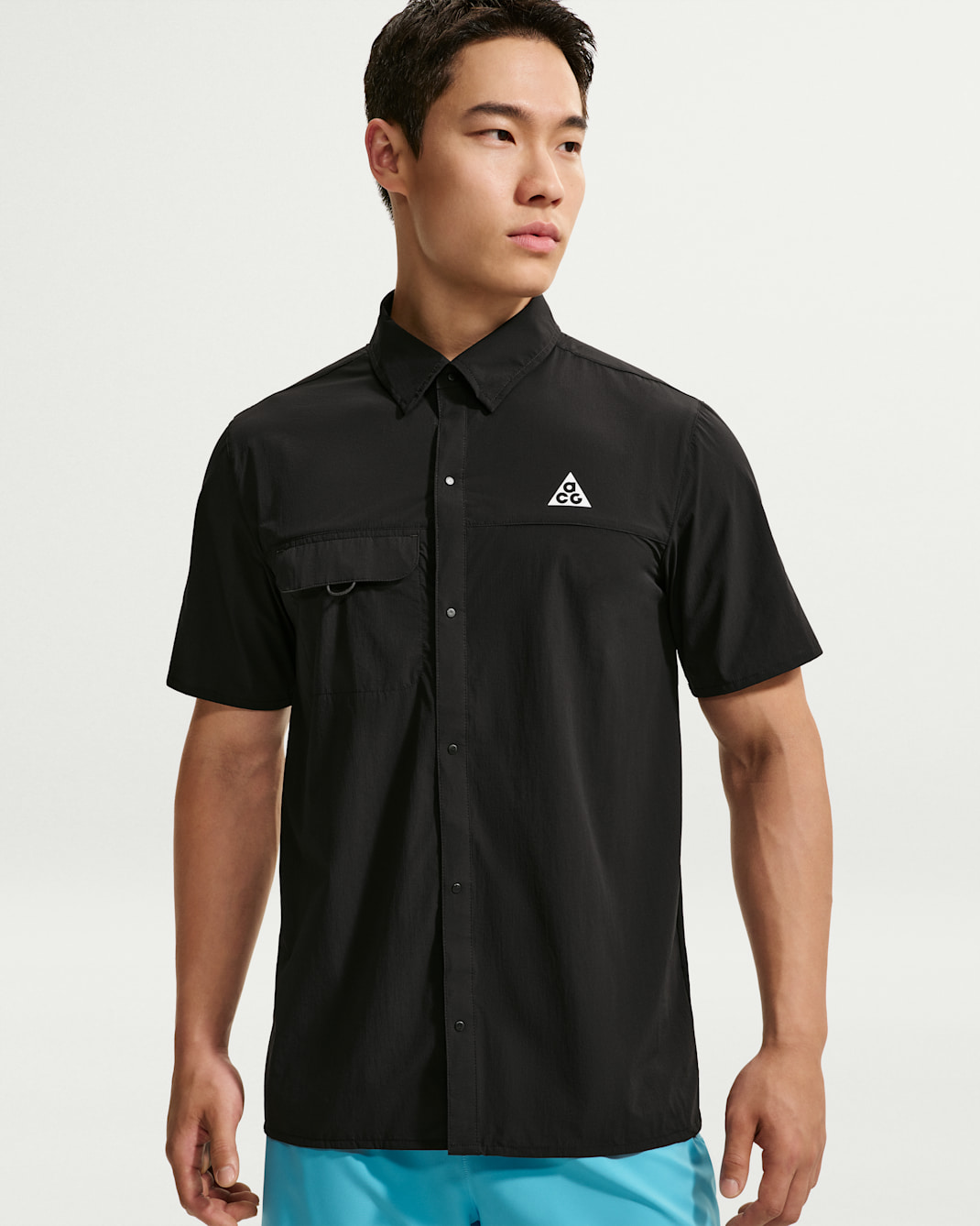 ACG 'Aireez' Men's Button-Up Trail-Running Top - Black/Summit White