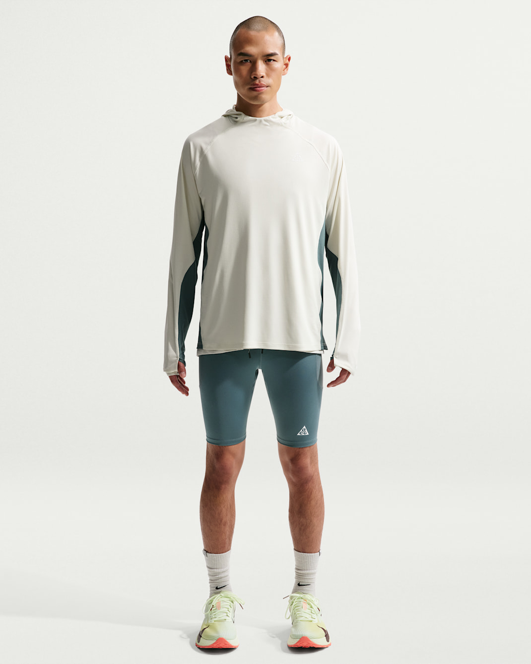 ACG Lava Loops Men's Dri-FIT ADV 1/2-Length Trail-Running Tights - Mineral Slate/Summit White