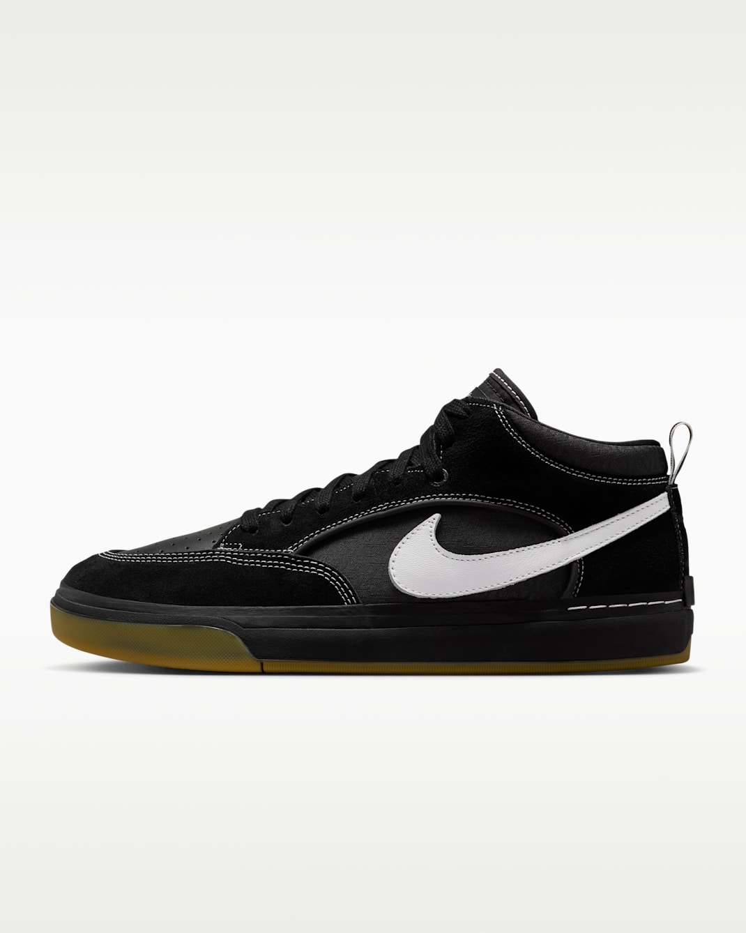 Nike SB React Leo Skate Shoes - Black/Black/Gum Light Brown/White