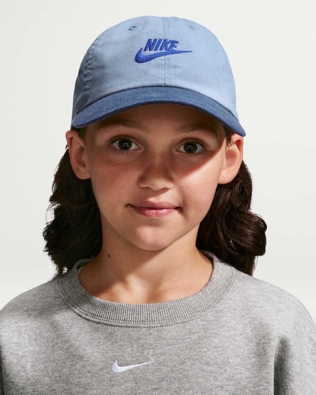 Nike Club Kids' Unstructured Futura Wash Cap - Ashen Slate/Midnight Navy/Old Royal