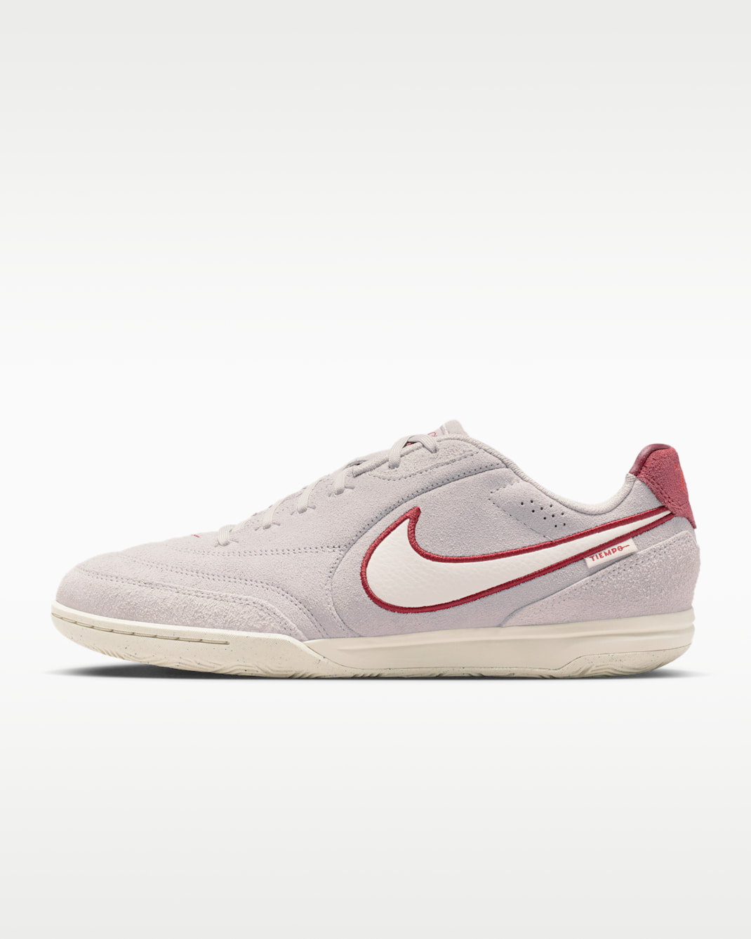 Nike Tiempo Streetgato PRM Indoor/Court Low-Top Football Shoes - Moon Particle/Team Red/Chalk