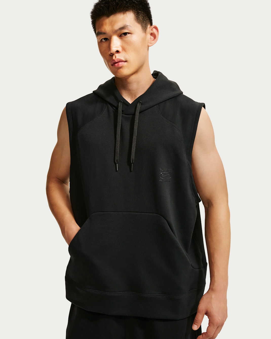 Nike N.A.C. Men's Dri-FIT Fleece Sleeveless Training Hoodie - Black/Black