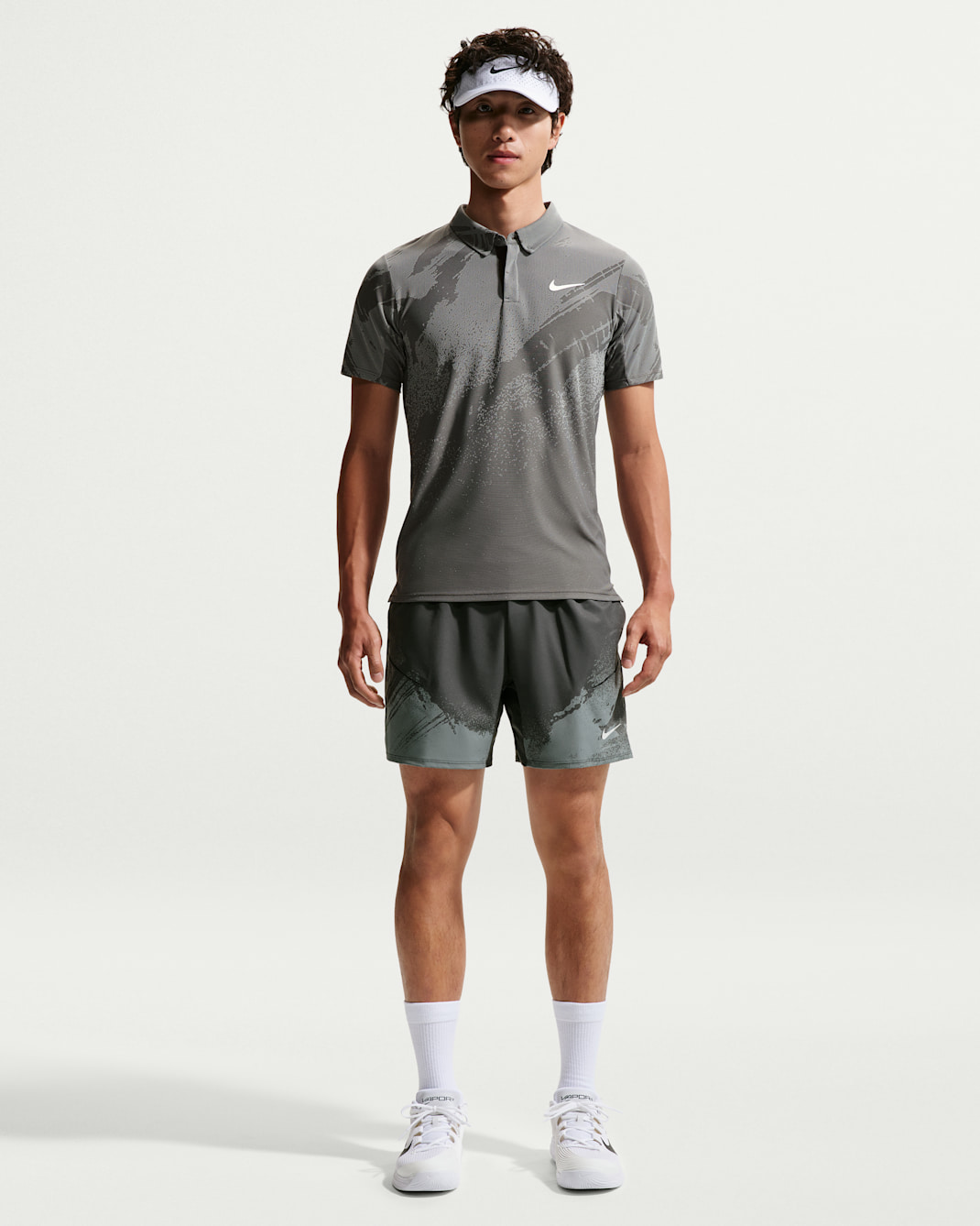 NikeCourt Slam Men's Dri-FIT Tennis Shorts - Anthracite/Cool Grey/White