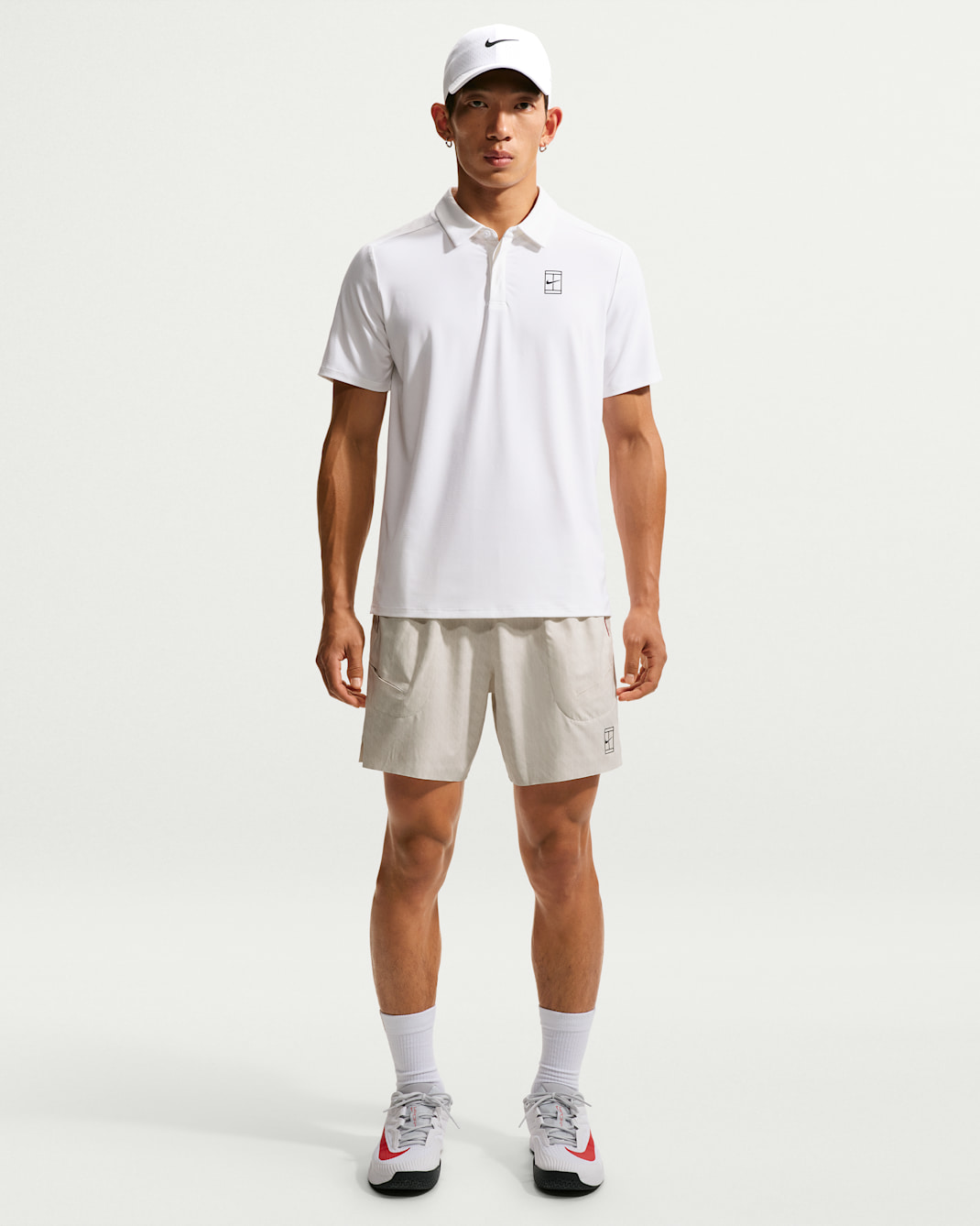 NikeCourt Advantage Men's Dri-FIT Tennis Shorts - Light Bone/Tough Red/Black