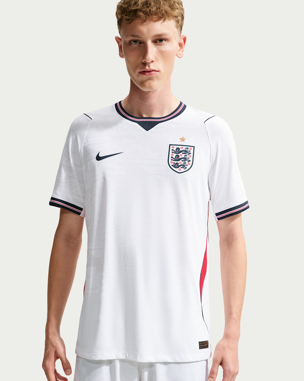 England National Team 2026 Match Home Men's Nike Aero-FIT Football Shirt - White/Speed Red/Obsidian/Obsidian