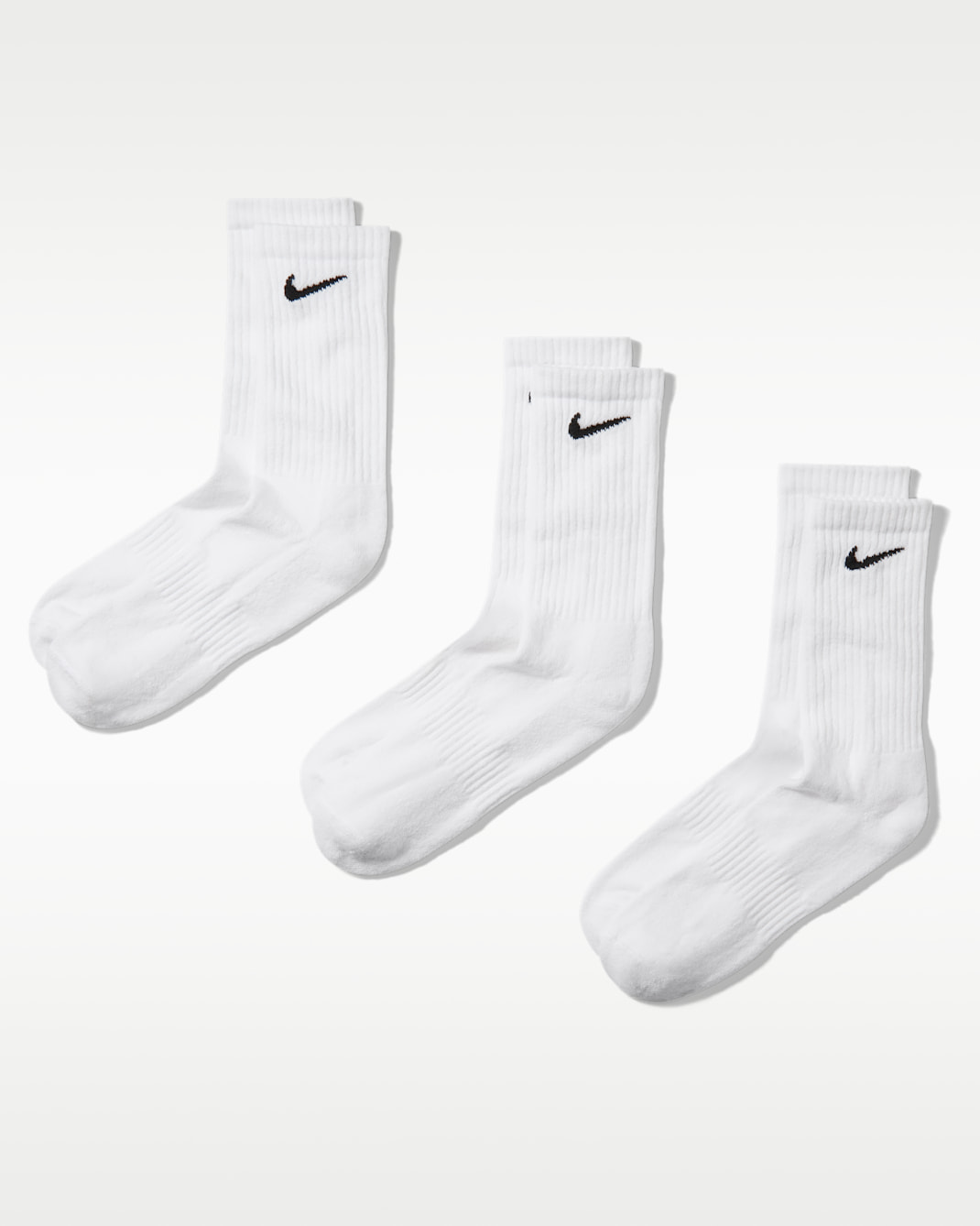 Nike Everyday Cushioned Training Crew Socks (3 Pairs) - White/Black