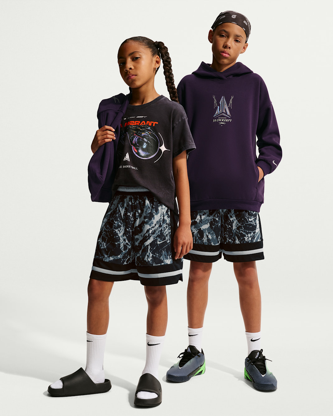 Ja Older Kids' Dri-FIT Basketball Shorts - Black/Light Smoke Grey