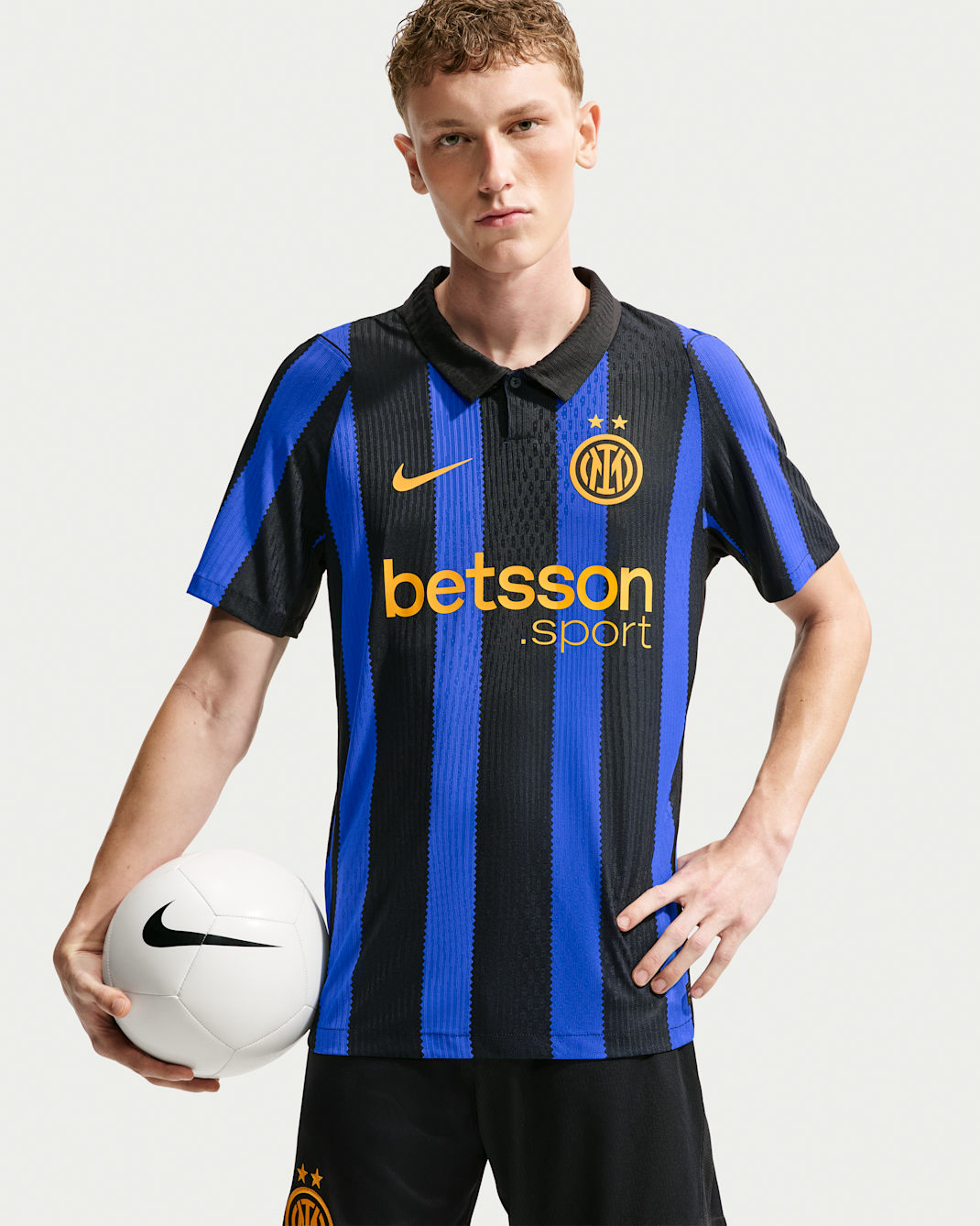 Inter Milan 2026/27 Home Match Men's Nike Aero-FIT Authentic Football Shirt - Lyon Blue/Black/University Gold