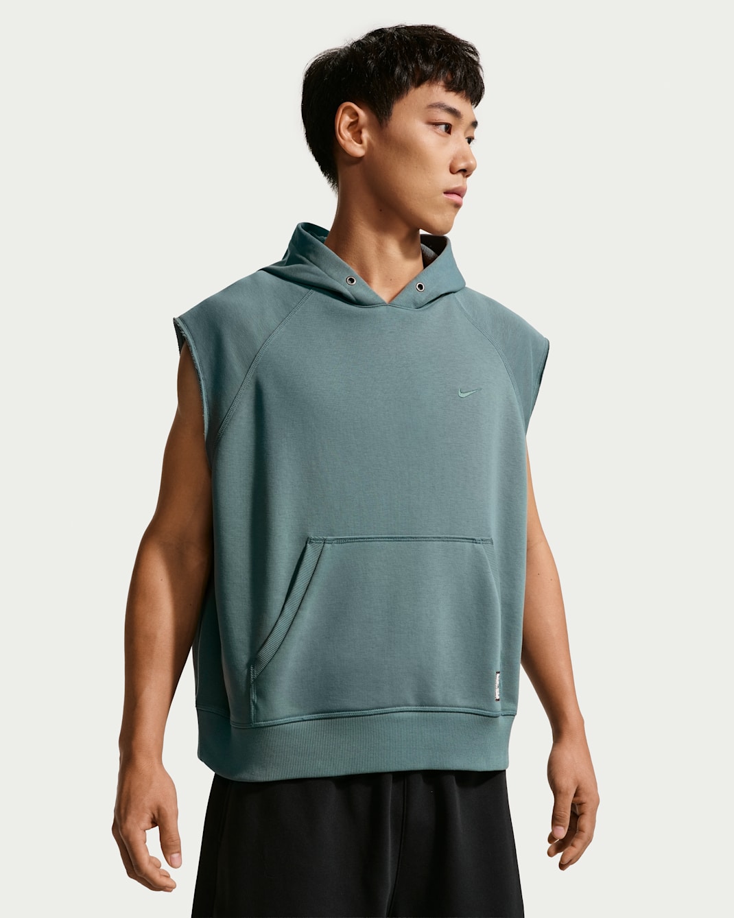 Nike N.A.C. Men's Dri-FIT Fleece Sleeveless Training Hoodie - Mineral Slate/Mineral Slate