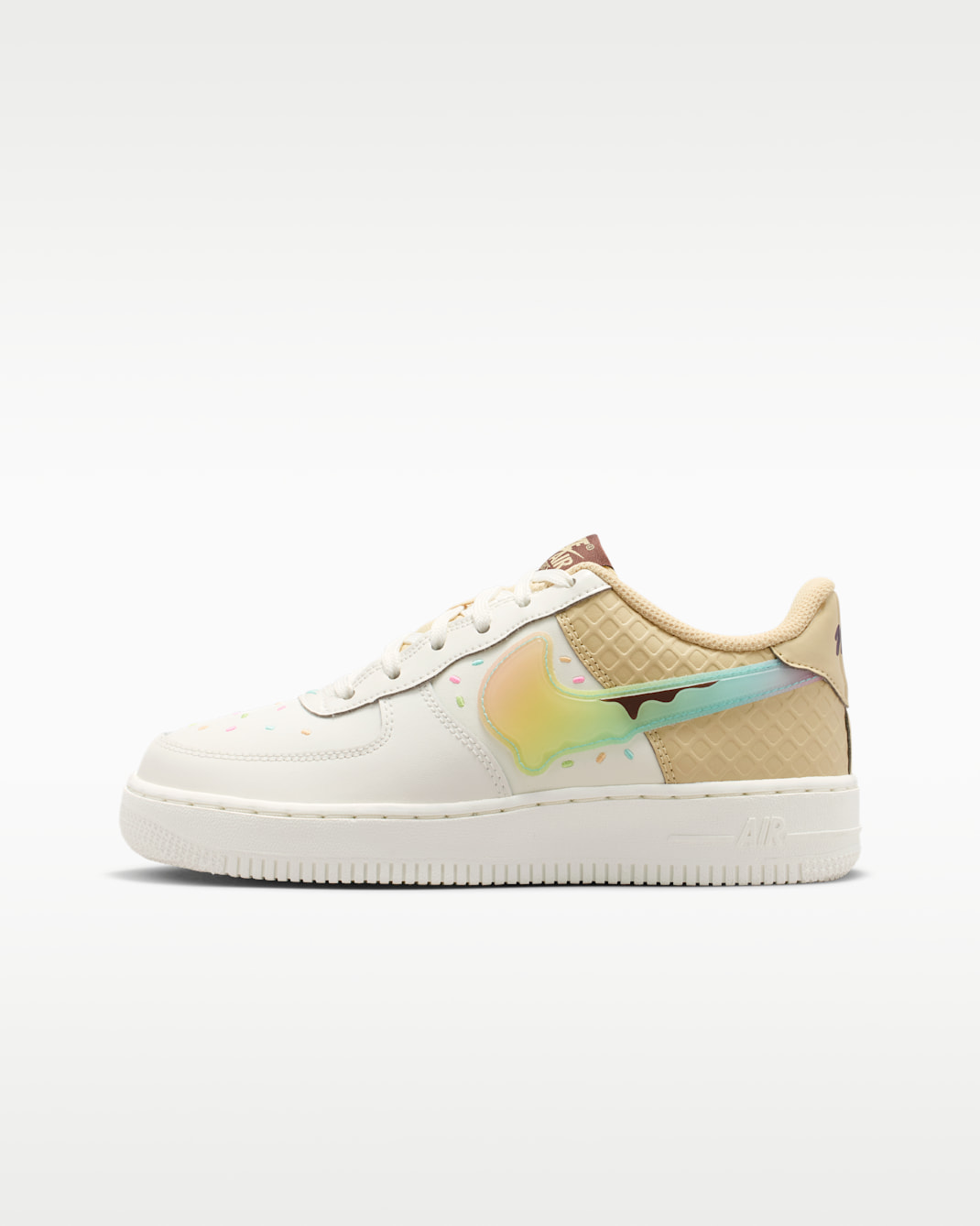 Nike Air Force 1 Older Kids' Shoes - Sail/Sesame/Lemon Venom/Multi-Colour