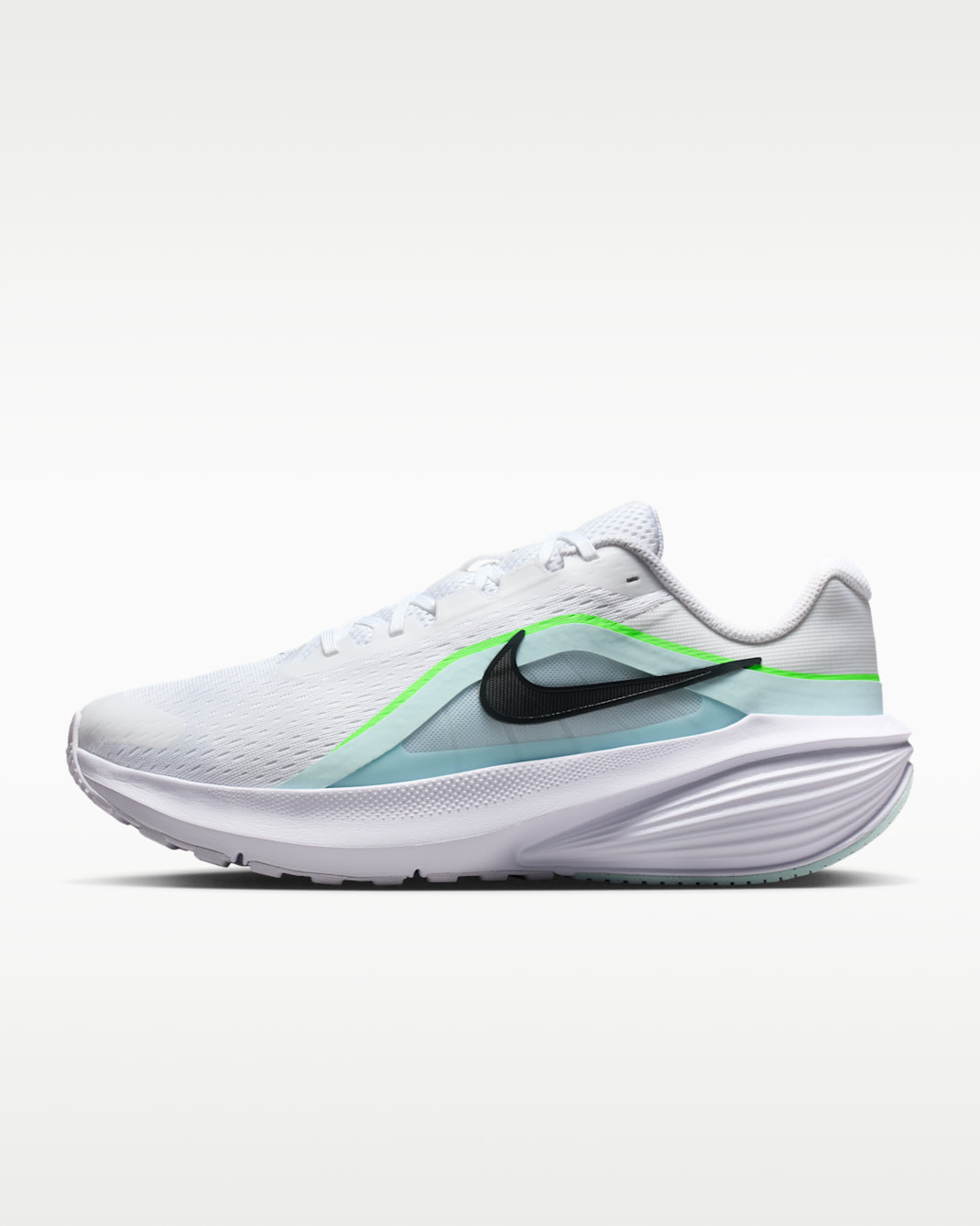 Nike Downshifter 14 Men's Road Running Shoe - White/Glacier Blue/Green Strike/Black