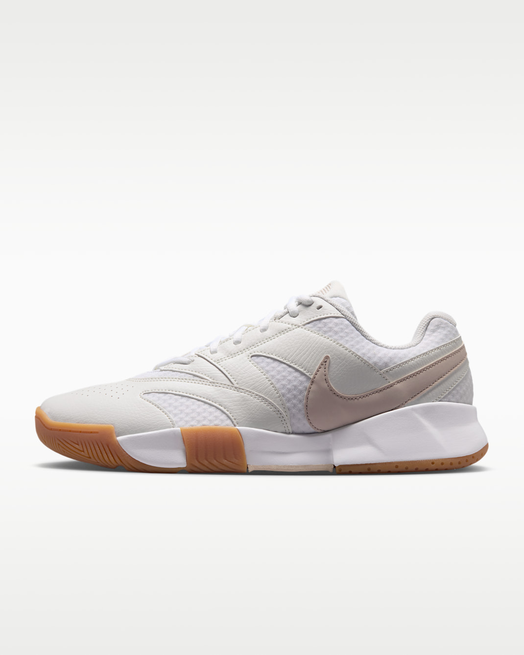 NikeCourt Lite 4 Men's Tennis Shoes - White/Summit White/Linen/Light Orewood Brown