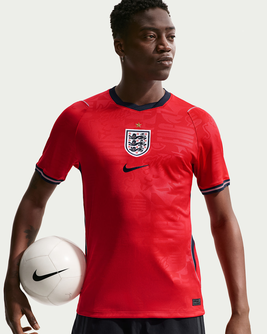 England National Team 2026 Stadium Away Men's Nike Dri-FIT Football Shirt - Speed Red/Obsidian/White/Obsidian