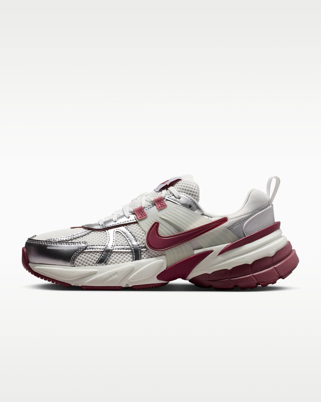 Nike V2K Run Women's Shoes with Reflective Design Accents - Summit White/Sail/Pink Smoke/Pink Smoke