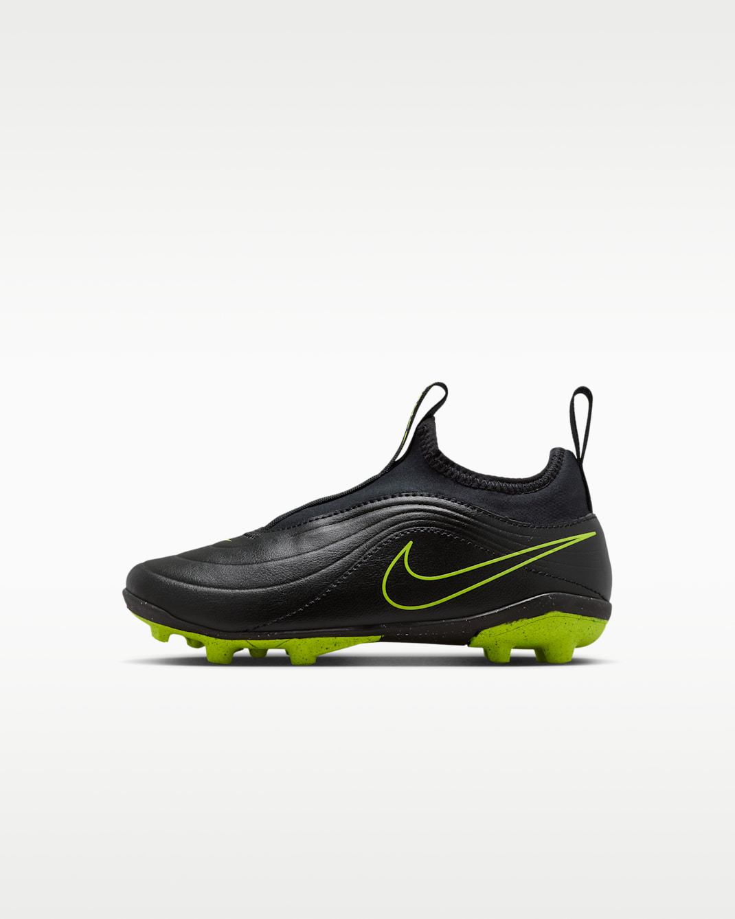 Nike Jr Tiempo Maestro Club Flex Younger Kids' Multi-Ground Low-Top Football Boots - Black/Volt/Black