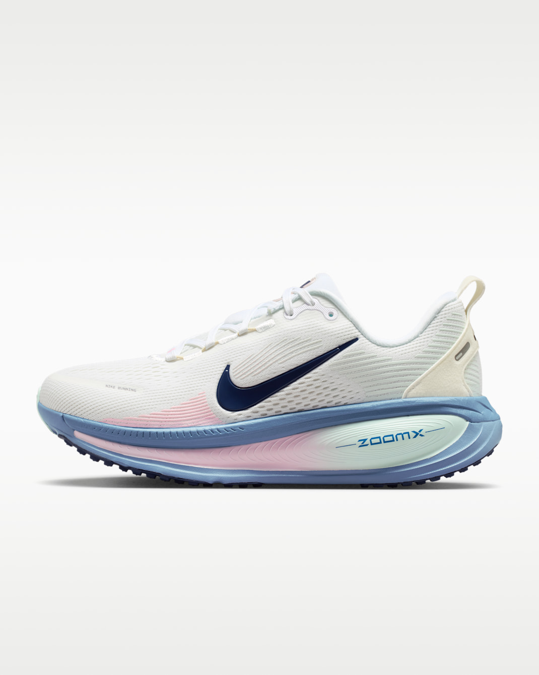 Nike Vomero 18 Women's Road Running Shoes - White/Work Blue/Barely Green/Midnight Navy