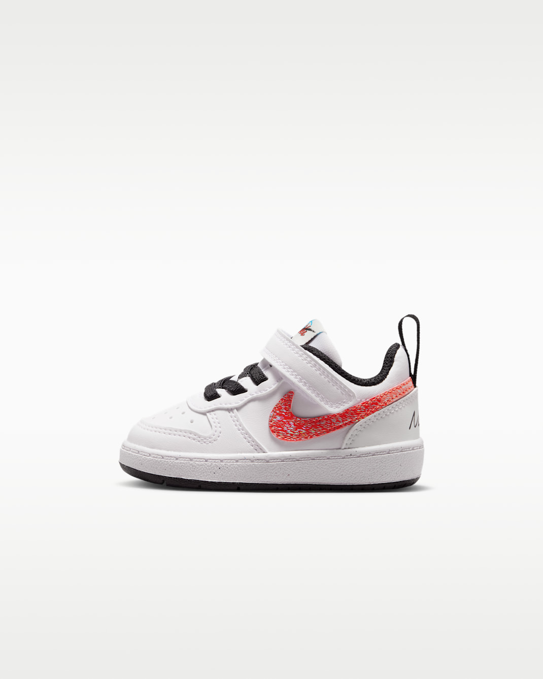 Nike Court Borough Low Baby/Toddler Shoes - White/Picante Red/Barely Volt/Current Blue
