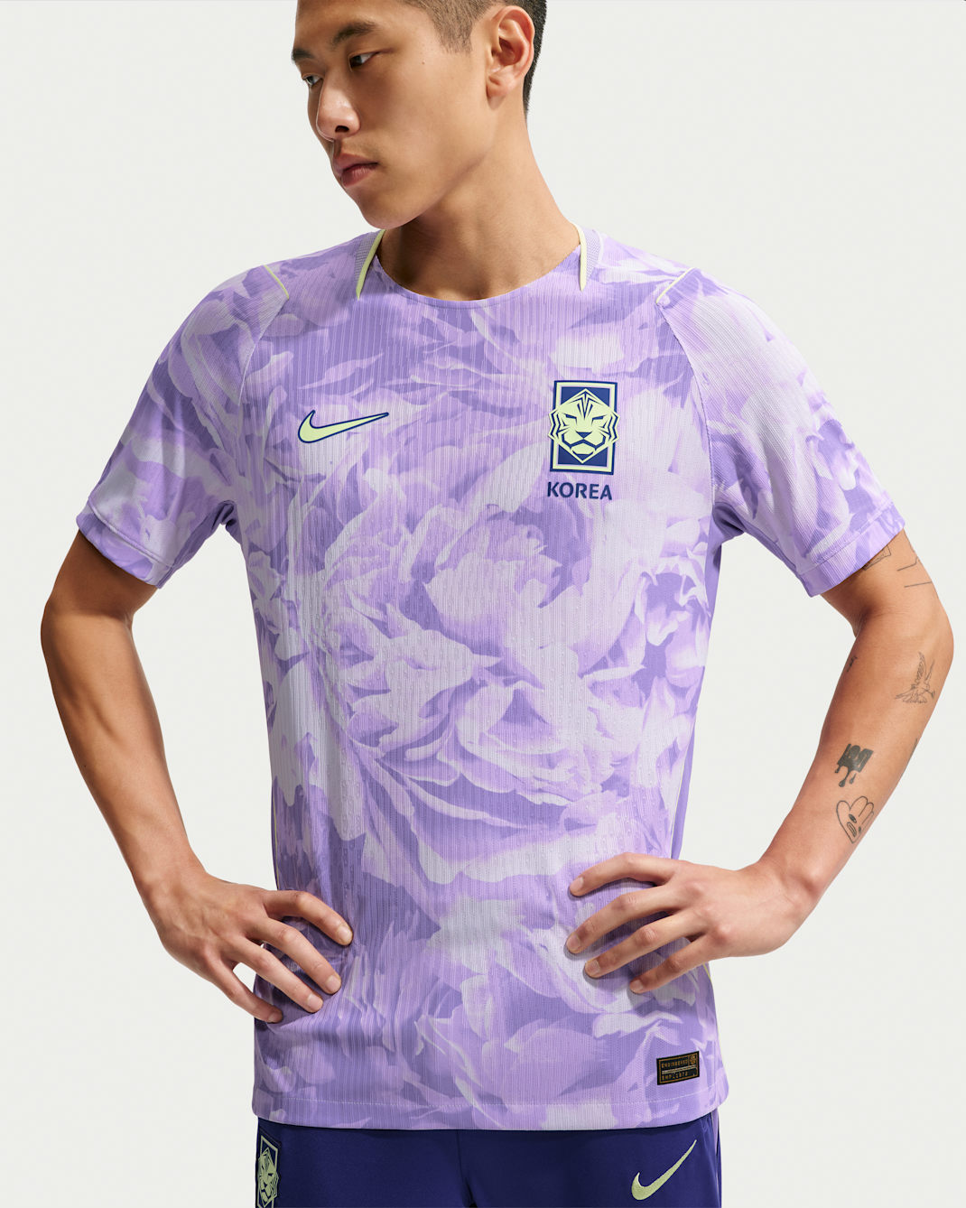 Korea 2026 Match Away Men's Nike Aero-FIT Football Authentic Shirt - Space Purple/Amethyst Tint/Light Liquid Lime/Global Blue