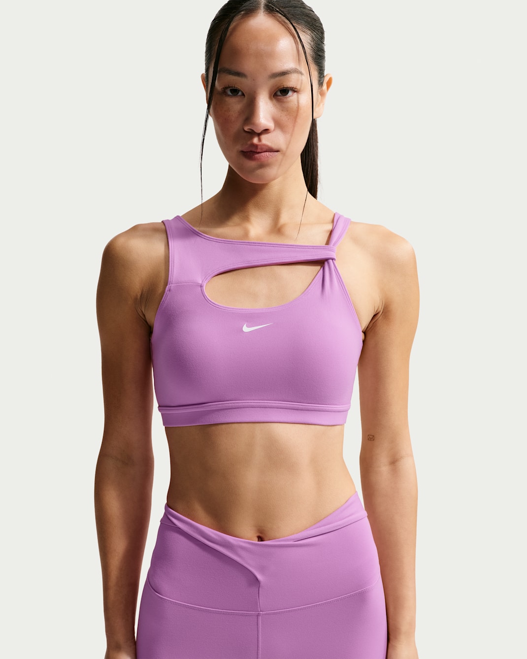 Nike One Women's Medium-Support Padded Sports Bra - Light Magenta/White