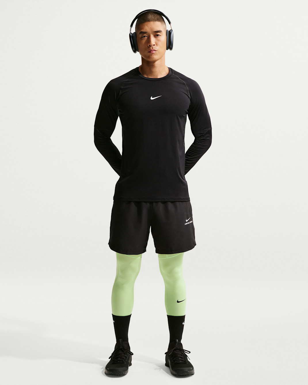 Nike Pro Men's Dri-FIT Fitness Tights - Light Liquid Lime/Black