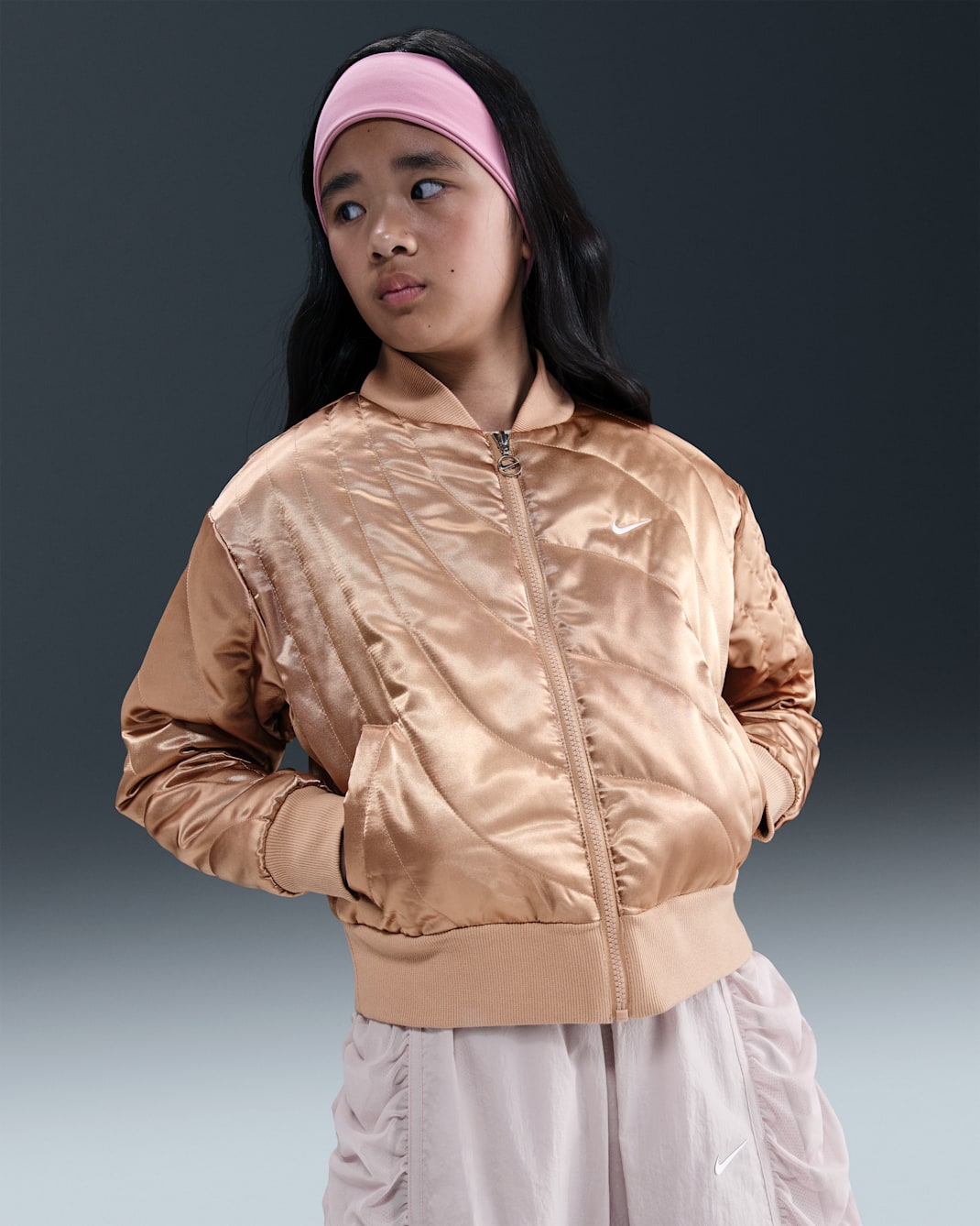 Nike Sportswear Older Kids' (Girls') Jacket - Hemp/White