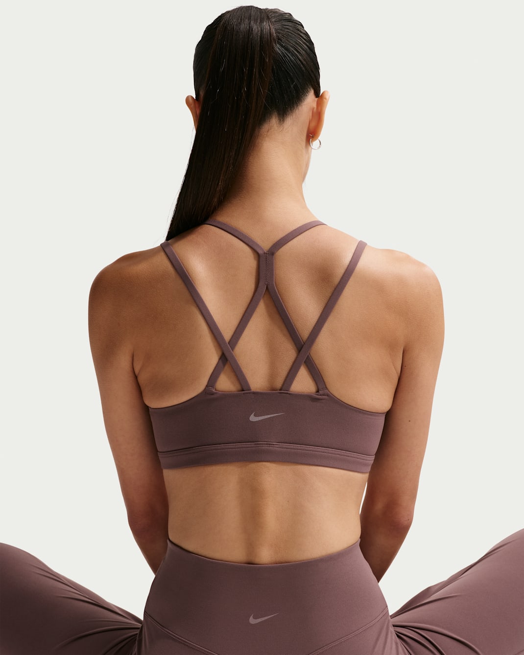 Nike Zenvy Strappy Women's Light-Support Padded Sports Bra - Tattoo/White