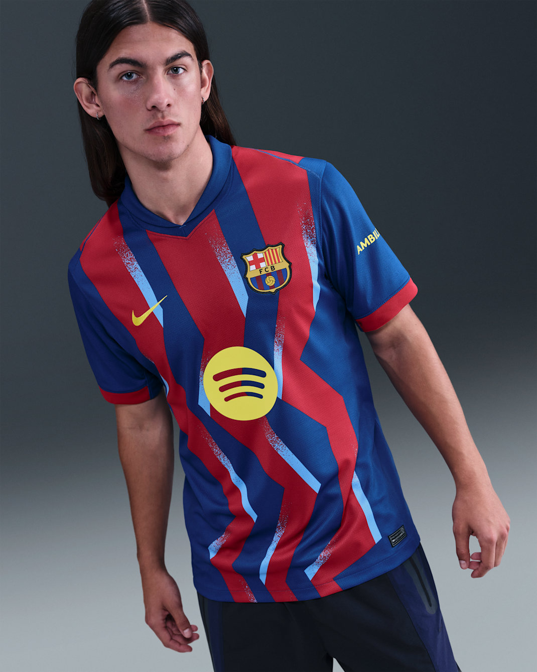 FC Barcelona 2025/26 Stadium Fourth Men's Nike Dri-FIT Football Replica Shirt - Gym Blue/Gym Blue/Salsa Red/Opti Yellow