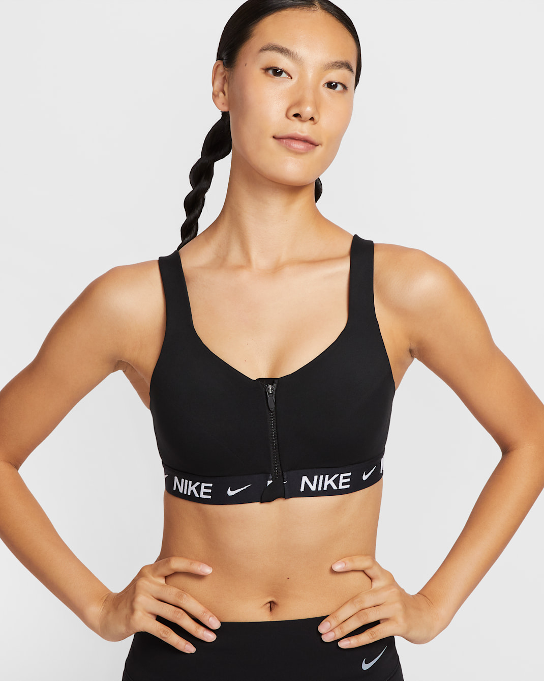 Nike Indy High-Support Women's Padded Front-Zip Sports Bra - Black