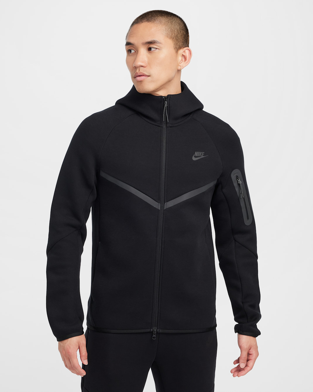 Nike Tech Men's Full-Zip Windrunner Hoodie - Black/Black